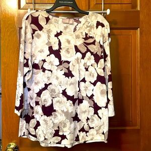 Chico’s Burgundy floral sweater